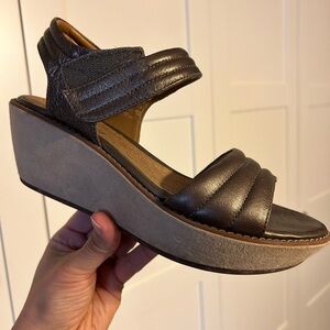 Clarks Wedge Sandal with Velcro closure